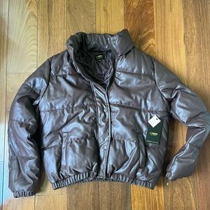 Faux leather puffer! NWT!